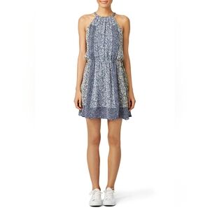 Joie Makana C Silk Blue Floral Print Dress Small